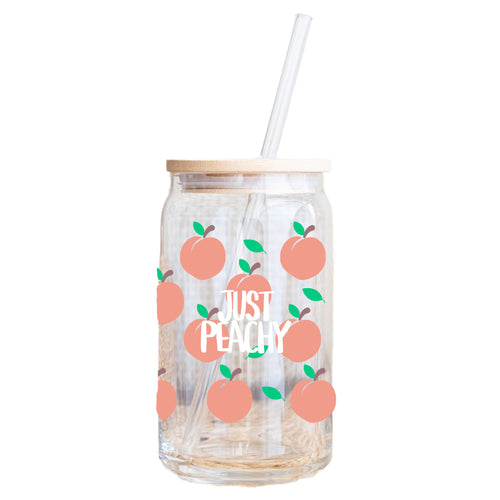 Just Peachy Glass Can Cup